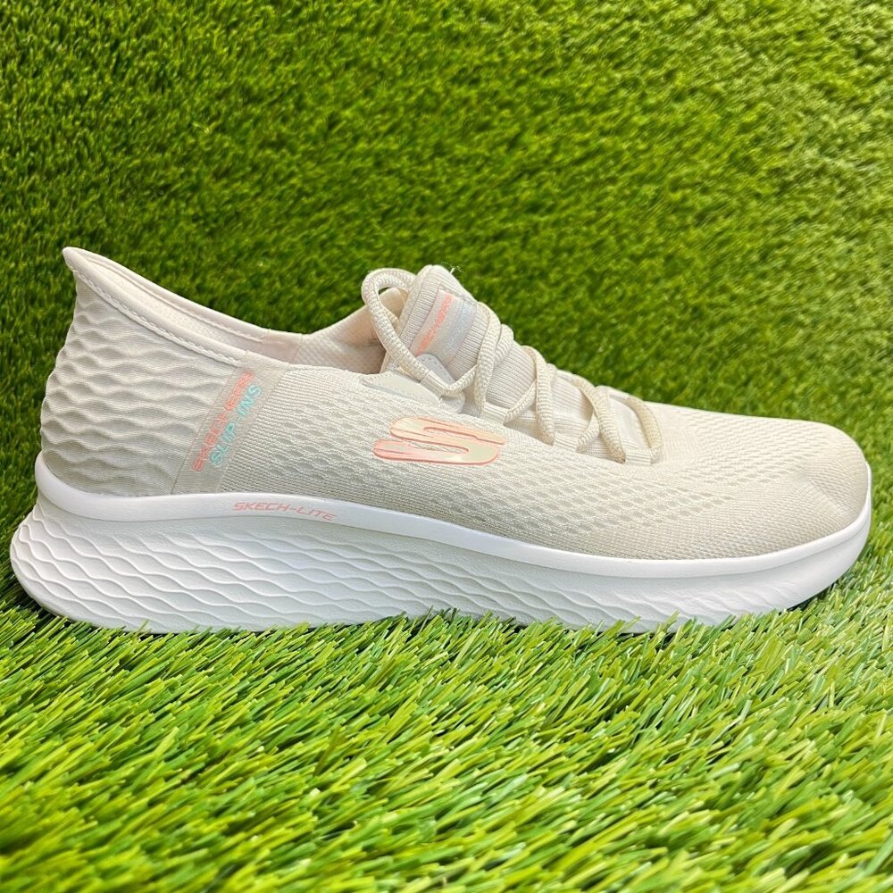 Skechers Skech-Lite Pro Womens Size 9.5 Cream Athletic Running Shoes Sneakers‎